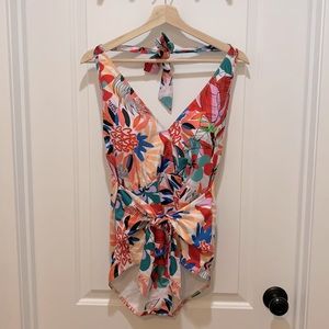 ModCloth The Brooke floral halter swimsuit